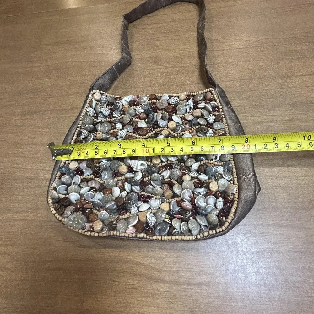 Shell Shoulder Bag Womens Small Multicolor Beaded Beach Party Purse Handbag